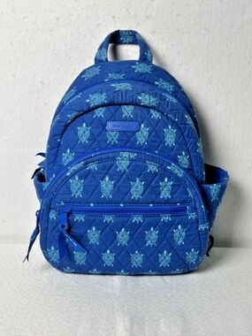 Vera Bradley Lighten Up Floral Flowers Backpack Book Bag Pink Navy Blue Vera bradley backpack flower - Gem main image 4